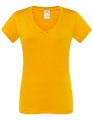 Dames T-shirt V hals JHK Sicilia Mustard